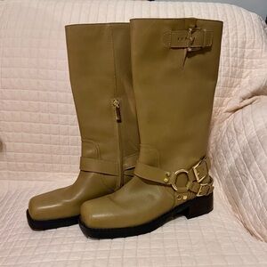 LIKE NEW MICHAEL MICHAEL KORS Crosby Leather Moto Boot Size 8